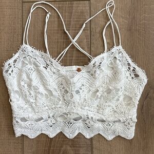 Free People White Lace Bralette